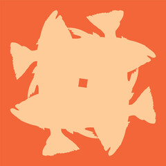 ceramic design in the shape of an ornamental fish with orange color