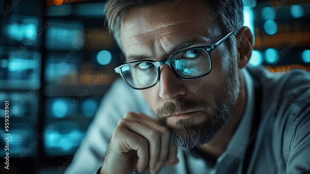 Poster The software developer is focused on the work front view : Generative AI
