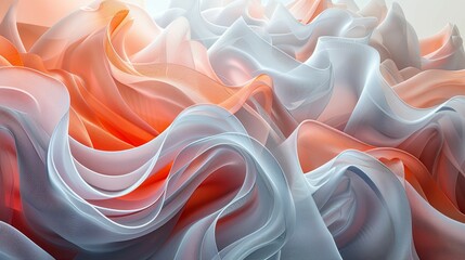 Obraz premium Abstract Swirling Pattern of Peach and Gray Fabric