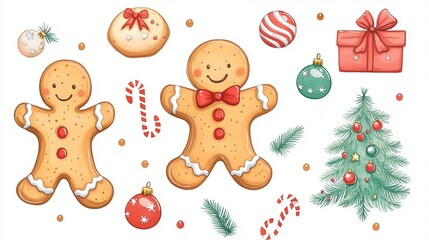 gingerbread man and christmas tree, christmas cookies
