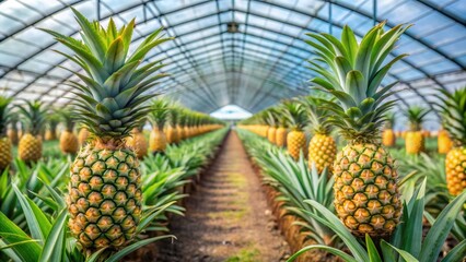 Pineapples grown in greenhouses on S?o Miguel island, Azores , Pineapples, greenhouse, plantation, S?o Miguel island