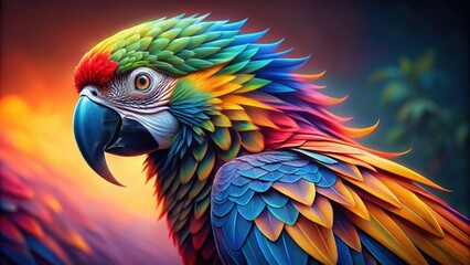 Obraz premium Vibrant pastel parrot with intricate feather details in ultra HD resolution, parrot, vibrant, pastel, colorful