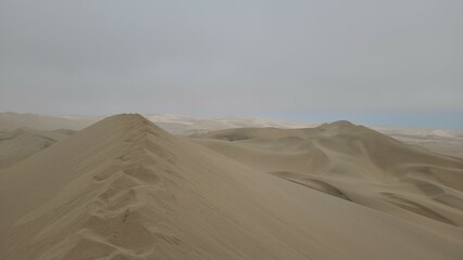 Sand dunes dry desert Peru