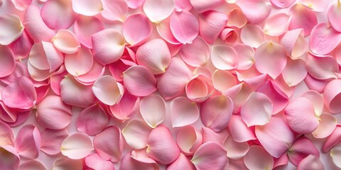 Fototapeta premium Pink rose petals arranged in a romantic and delicate pattern, romantic, pink, rose, petals, flowers, soft, delicate, beauty
