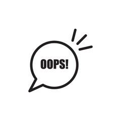 black oops thin line icon, speech bubble black linear illustration for web and app..eps