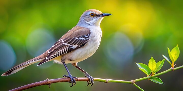 Mocking bird perched on branch imitating other bird calls in natural habitat, mocking bird, wildlife, nature, imitate, call