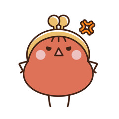 怒っているがま口財布