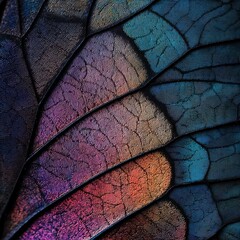 Fototapeta premium Close Up Macro Texture of Blue and Purple Butterfly Wing