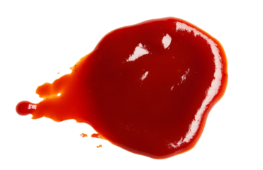 Wet stain of red tomato ketchup isolated
