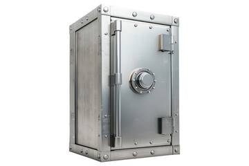 Metallic safe with combination lock Door Representing Security Protection isolated on transparent white background, clipping path