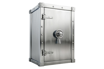 Metallic safe with combination lock Door Representing Security Protection isolated on transparent white background, clipping path
