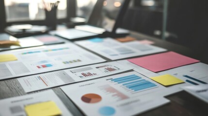 Fototapeta premium Financial Data Analysis Charts Graphs Spreadsheets Reports