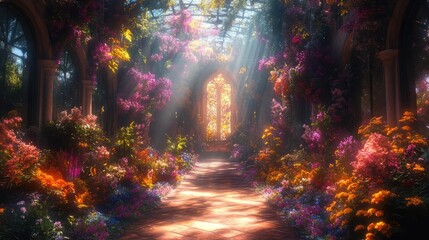 Naklejka premium A breathtaking long shot of a mystical fantasy world