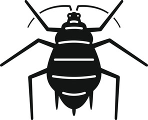 This icon of a bedbug is ideal for use on websites or in print materials related to pest control and home hygiene