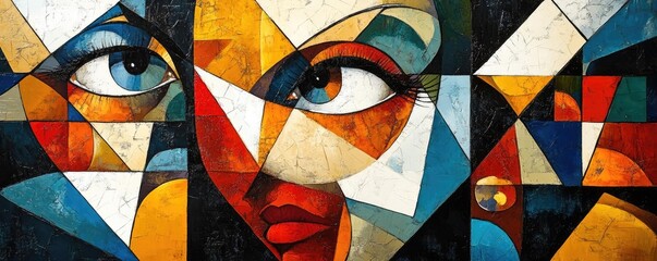 Fototapeta premium A cubist representation of human emotions