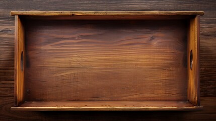 Empty open pull out furniture drawer top view