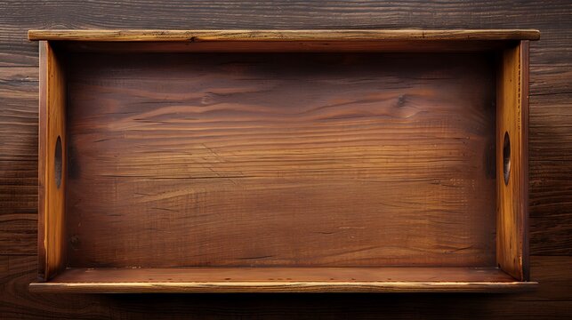 Empty open pull out furniture drawer top view