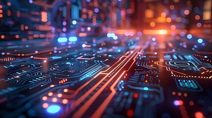 Obraz premium Futuristic Circuit Board Close-Up