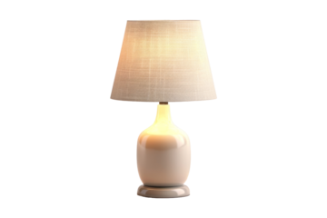 Modern Table Lamp with White Fabric Shade
