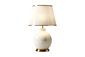 White Ceramic Table Lamp with Gold Accents