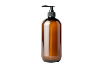 Amber Glass Bottle with Pump Dispenser