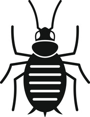 Simple black and white vector illustration of a colorado beetle insect spreading its legs