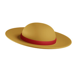 3d icon gardening hat isolated on white