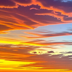 Fototapeta premium A gradient of warm sunset hues from yellow to deep red.