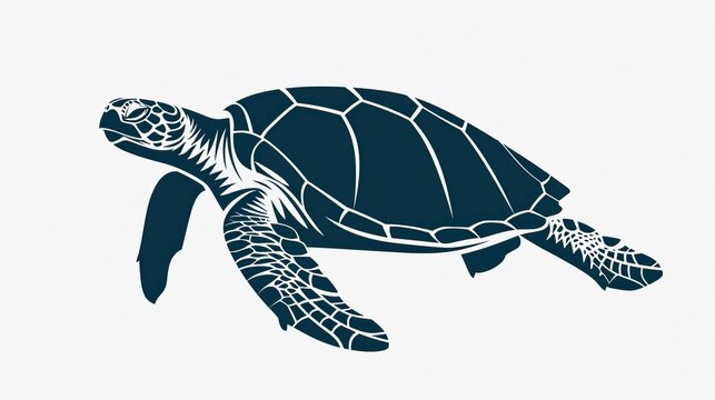 Turtle marine animal icon. Sea turtle silhouette. vector illustration