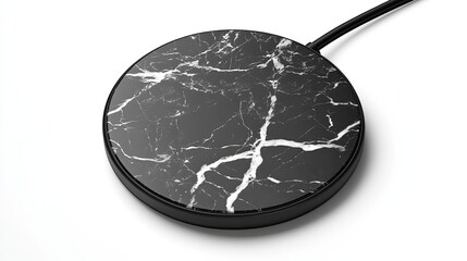 Black Marble Wireless Charging Pad with Cable