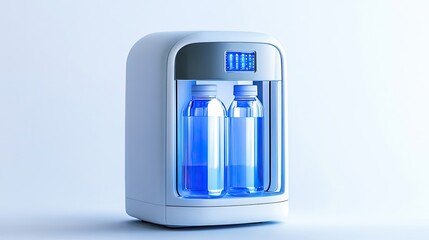 White Water Dispenser with Two Bottles and Display