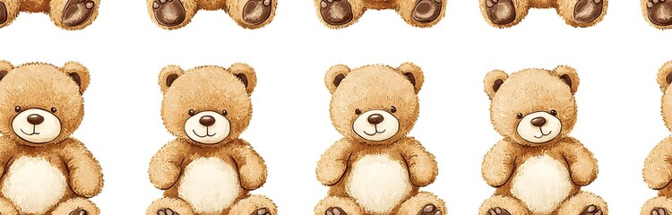 seamless pattern of teddy bears