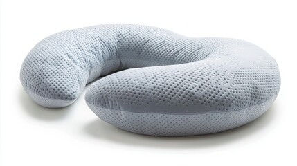 Fototapeta premium Grey U-shaped Body Pillow with Dotted Fabric