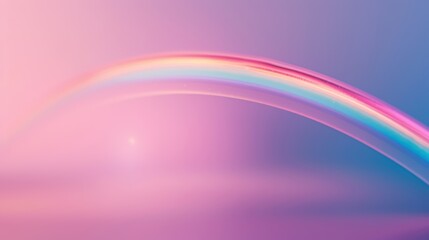 Beautiful Abstract Rainbow Arc Against Soft Pastel Gradient Background with Gentle Light Effects