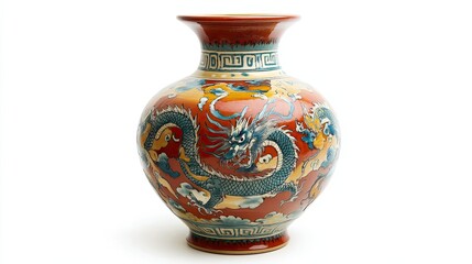 A Chinese Dragon-Decorated Ceramic Vase