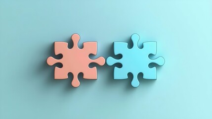 Obraz premium Connected puzzle pieces, symbolizing strong bonds, flat design illustration