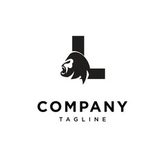 Letter L Gorilla logo icon vector