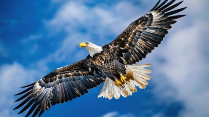 Naklejka premium Gallant Eagles Soaring in the Blue Sky