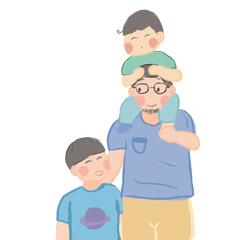 Father with two sons