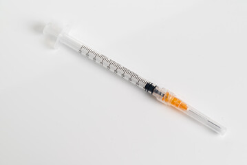A sterile syringe of 1 ml of a 25 gauge used for injection  
