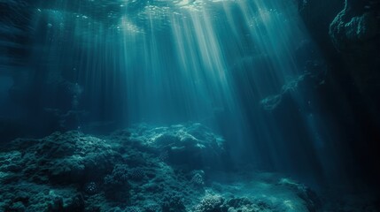 Sunlight Beams Through Ocean Depths