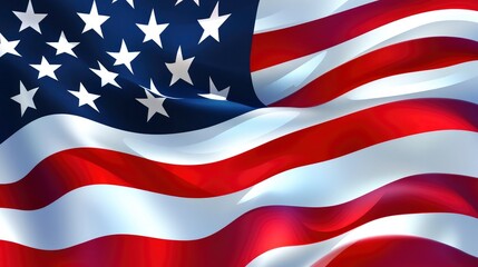 Obraz premium american flag waving background graphic with generative ai