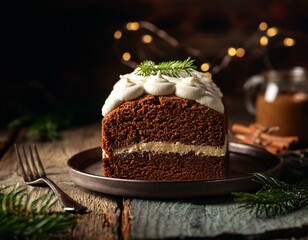 Molasses gingerbread cake with mascarpone cream