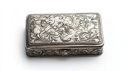 Ornate Silver Box with Floral Engraving