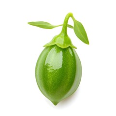 Macro Shot of a Perfect Caper on White Background