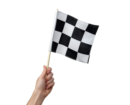 hand holding Racing flag 