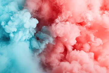 Fototapeta premium The smoke is blue and red