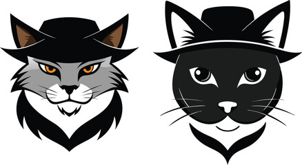 cat head silhouette vector illustration  