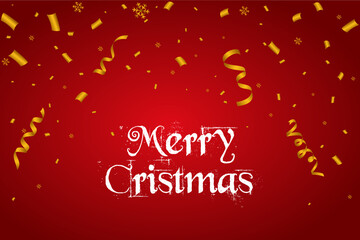 Naklejka premium christmas confetti snowflake with red background vector free