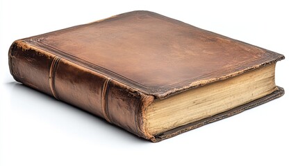 Obraz premium Antique Leather-Bound Book with Worn Edges
